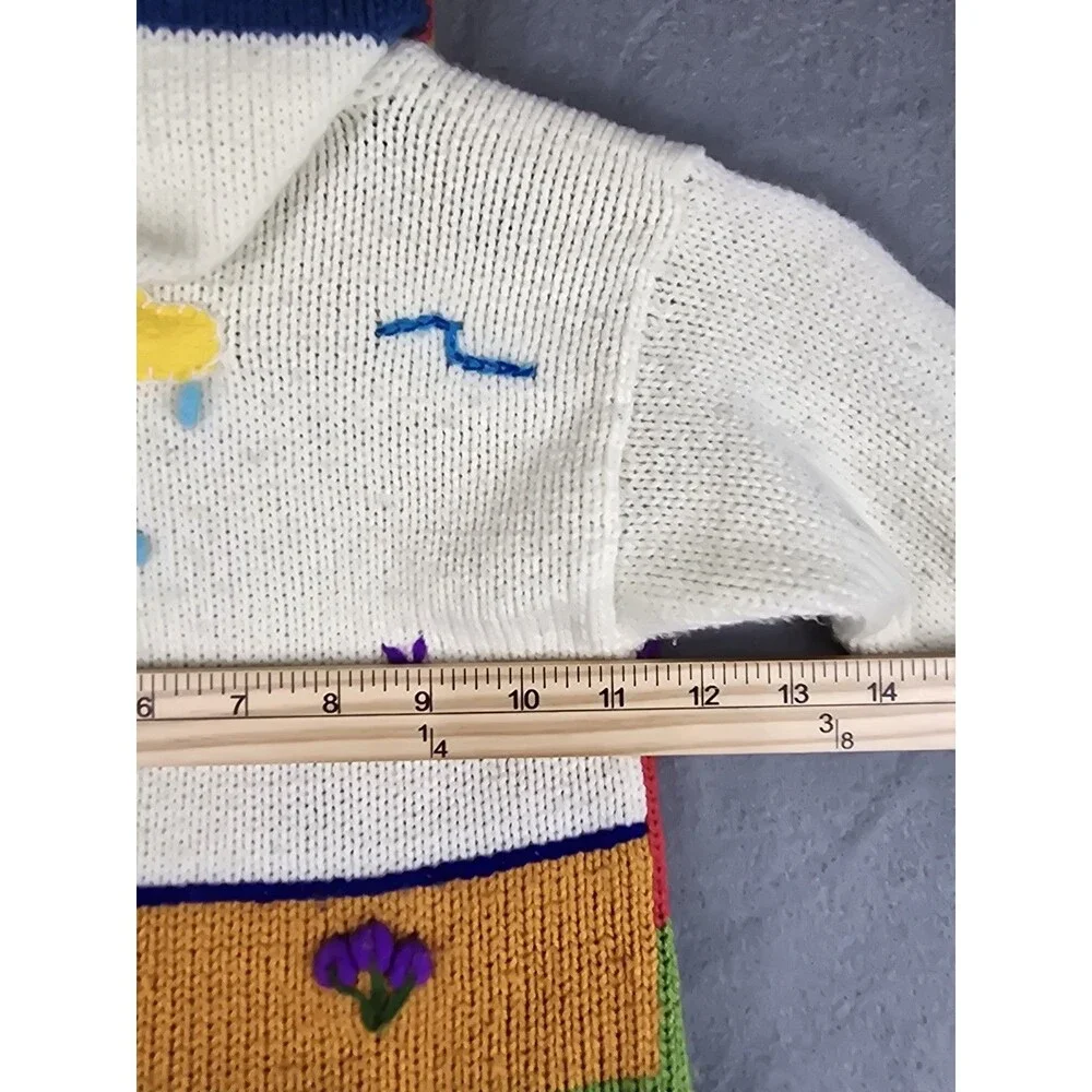 Arpillera Handmade Peruvian Sweater Girls 2T Zip Up Artisan Folkcore Cottagecore